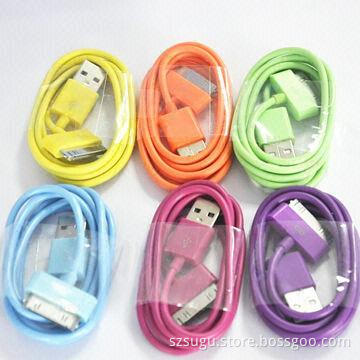 Nice item colorful universal mobile phone data cable for iPhone 4, iPad, mobile phone etc.